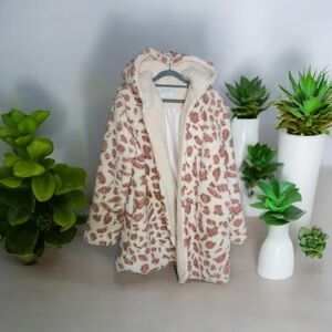 Hayden Los Angeles Sherpa Leopard Jacket Size Med